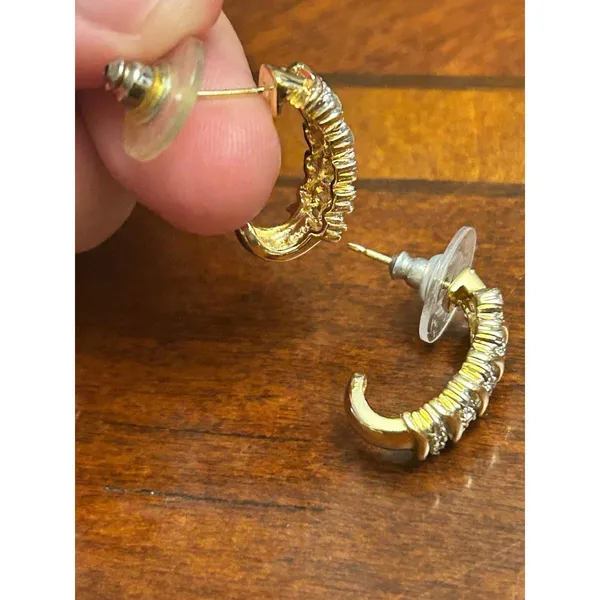 925 sterling silver gold tone earrings - Image 3