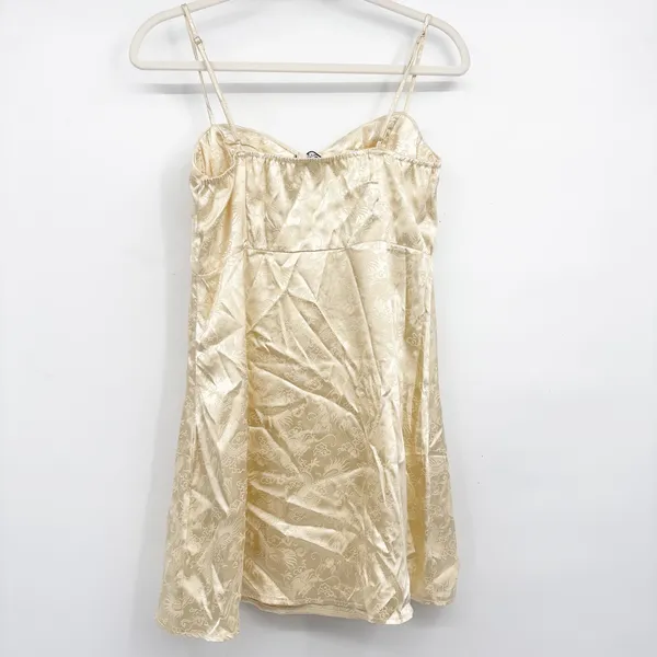 Princess Polly Womens Champagne Pop Dragon Jacquard Satin Glam Mini Dress Size 8 - Image 11