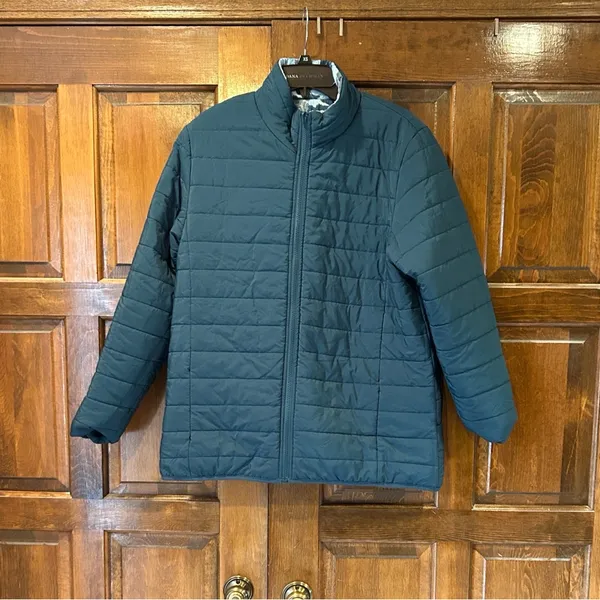 Vera‎ Bradley Reversible Puffer Jacket Coat Textured Garden Blue Size XL - Image 4