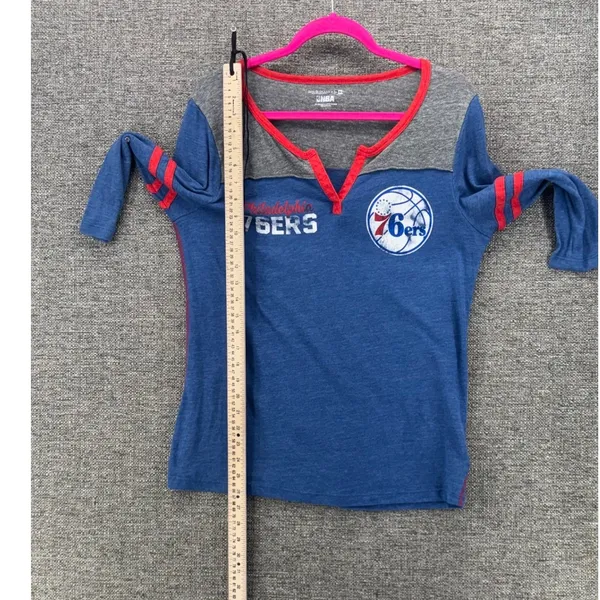 Philadelphia 76ers Womans Shirt Large Distressed Streetwear Championship Playoff - Image 12