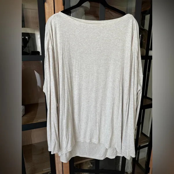 Lululemon ribbed Back In Action long sleeve tee boatneck top oat heather knit - Image 6