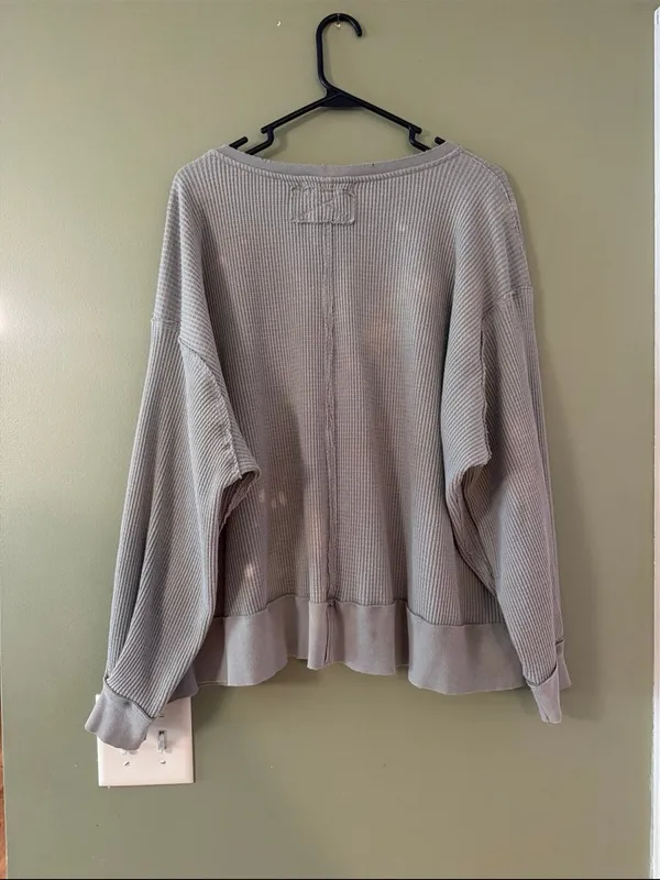 We The Free Waffle Knit V-Neck Pullover - Image 5