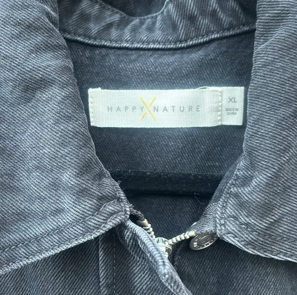 Happy Nature Jumpsuit Women’s XL Black Denim Wide Leg Kate Zip Up Belted NWT - Image 3