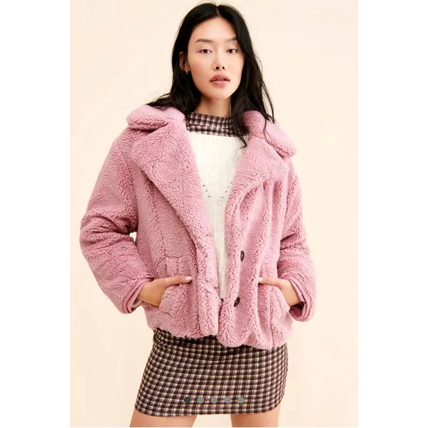 Free People Joplin Cozy Jacket in Pink size M - Image 2