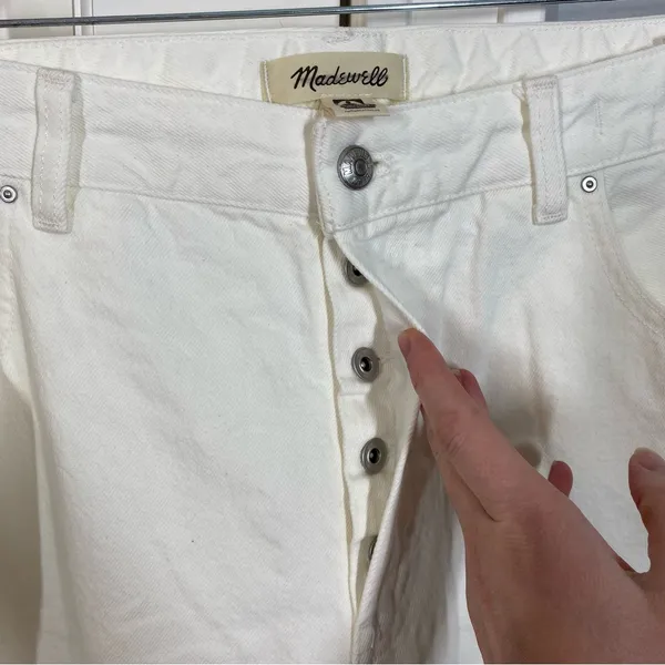Madewell The Plus Curvy Pieced Barrel-Leg Jean in tile‎ white size 20 20W NWT - Image 3