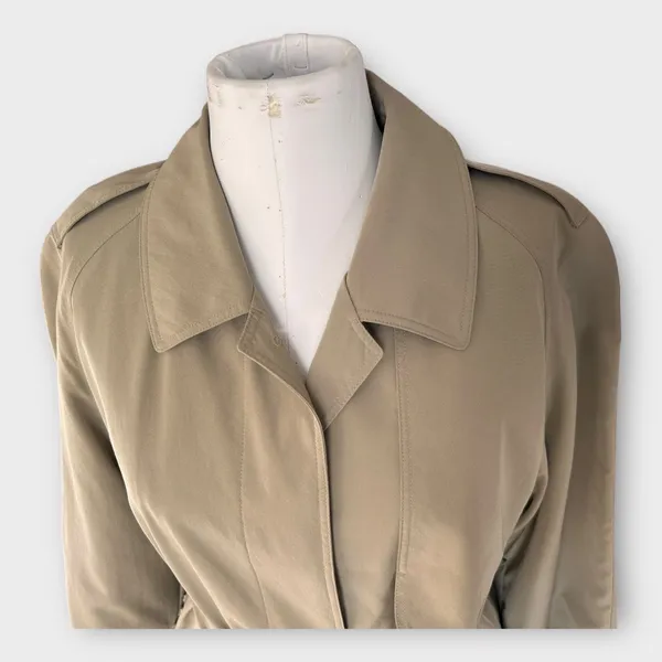 Brooks Brothers Belted Trench Coat Water Repellent Wool Lining Women's 8 Minimal - Image 14
