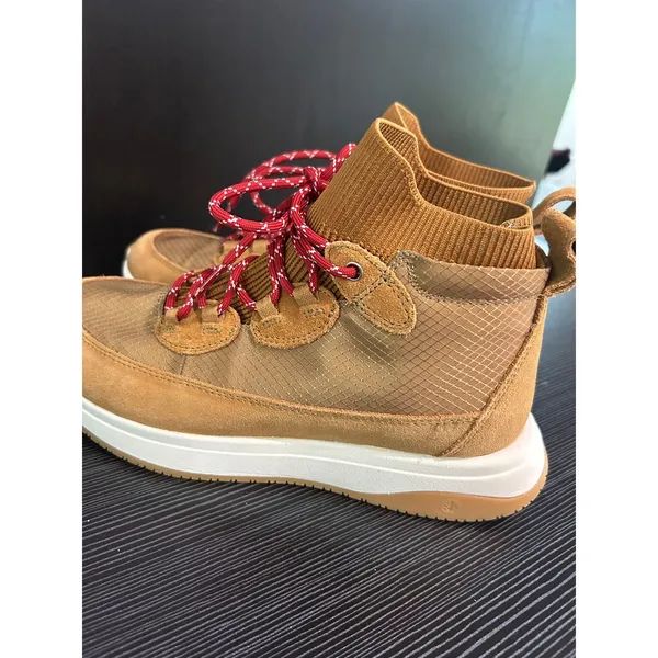 Nurture Elias Sneaker Boots Tan Suede Red Lace Gorpcore Hiking Womens 7.5 - Image 4