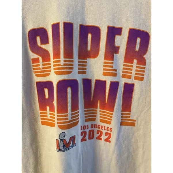 Super Bowl 2022 Shirt Junk Food Graphic NFL Baseball Style Womens Medium - Image 3