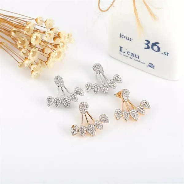 Gold Plated 2 pc Crystal Drop‎ Earrings, 17cm - Image 11