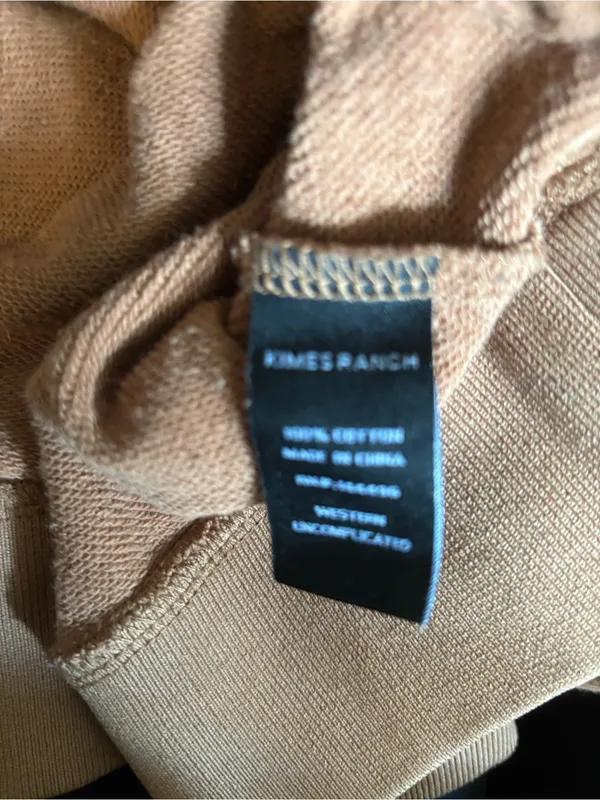 Kimes Ranch "Side Winder" Hoodie S Colorblock Western Style Brown Cream Cotton - Image 6