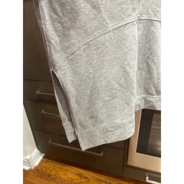 Lululemon Cut Above Tee‎ Side Slit Terry Cloth Short Sleeve Sweatshirt Gray 6 - Image 3