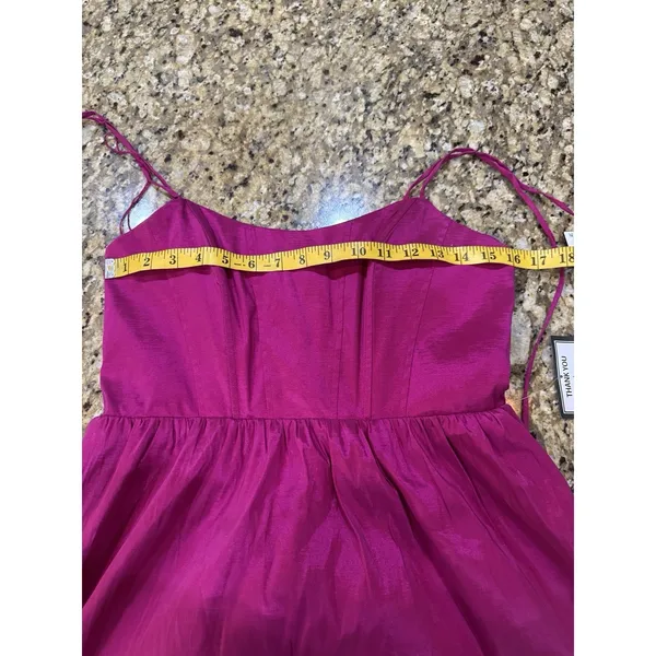 ADRIANNA PAPELL Strapless Taffeta Mini Dress Bright Magenta Pink Size 6‎ - Image 6