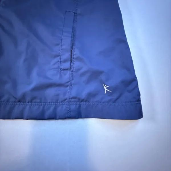 Danskin Now Womens Navy Blue Mesh Lined Full Zip Windbreaker Jacket Large 12-14 - Image 5