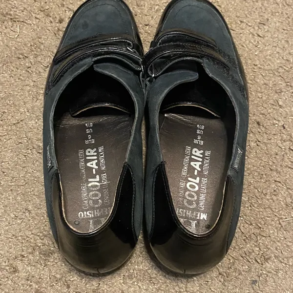 Womens Mephisto Black Faux Suede Leather Slip On‎ Wedge Loafers Size 8.5 - Image 3
