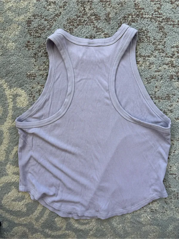 Laslulu Modal Ribbed Knit Racerback Tank Top Lavender Medium - Image 4