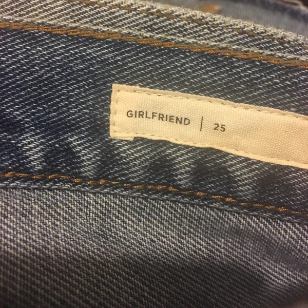 Patched distressed girlfriend jeans cropped denim - Image 5