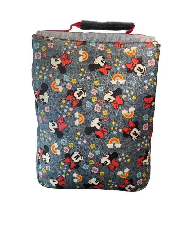 Disney Minnie Mouse print, denim & red bow removable strap insulated lunch bag - Image 2