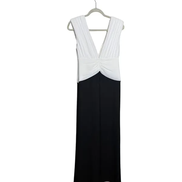 MESHKI Monique Contrast Maxi Dress – Black Chiffon & Stretch, Women’s Size M - Image 5