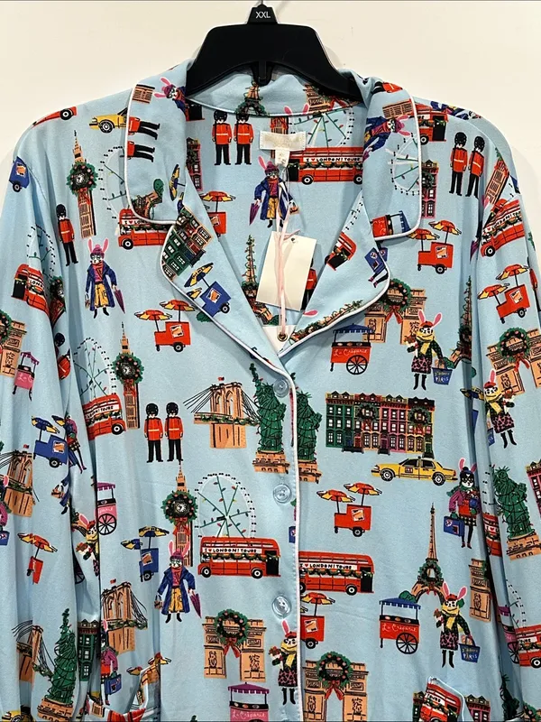 Beauty Sleep Social Eloise Cozy Pajama Set 2pc NEW Holiday Hopping XXL - Image 3