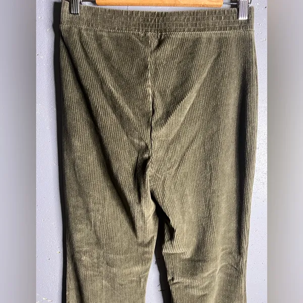 Aerie Groove-On Rib Velour Flare Pant Nomad Olive Size S - Image 6