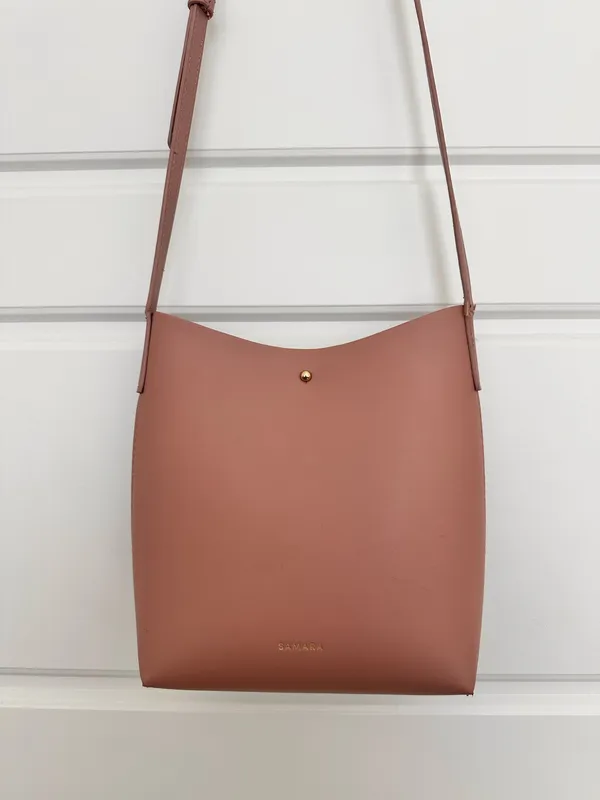 Samara Anthropologie Pink Vegan Leather Bag - Image 5