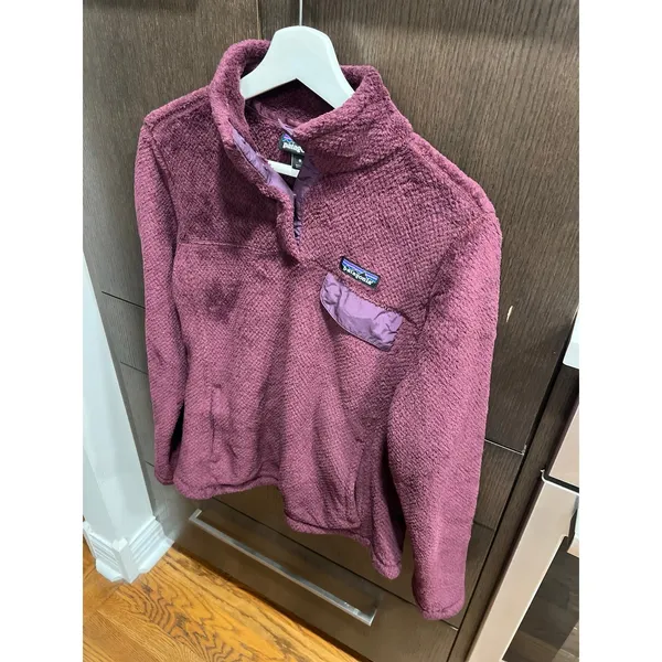 Patagonia Re-Tool Snap T Pullover Fleece Women's M Deep Pile Maroon Burgundy - Image 2