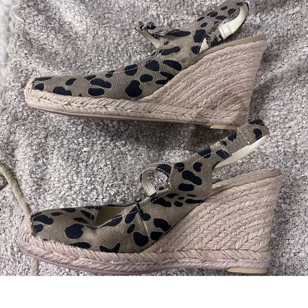 Franco Sarto Leopard Print Espadrille Wedge Sandals Slingback Size 8.5M‎ - Image 9