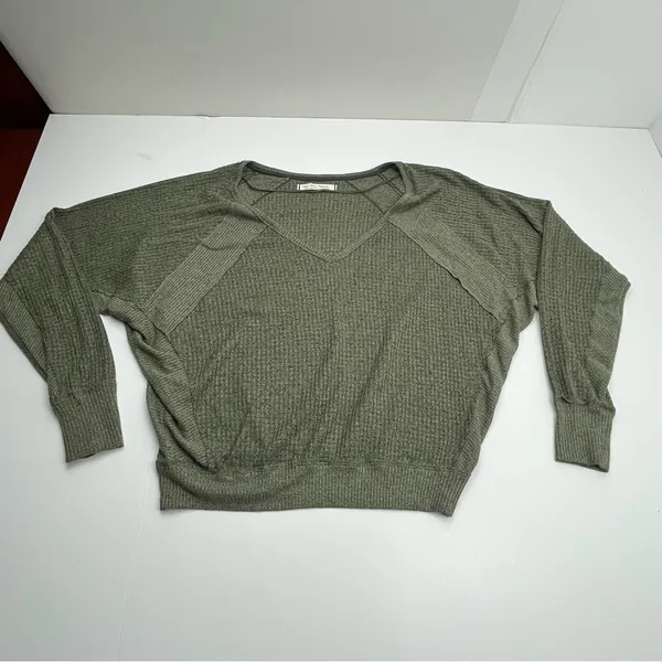 We The Free Free People Santa Clara Thermal Top Women's Size Small‎ Green - Image 3