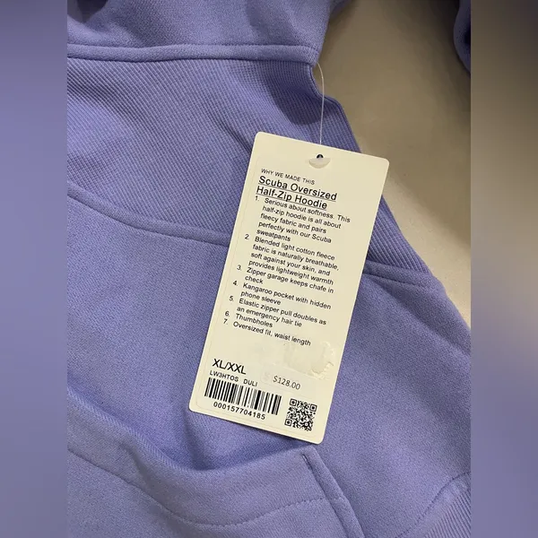 Lululemon NWT Scuba Oversized Half Zip Hoodie Jacket Dusty Lilac Size XL XXL - Image 5