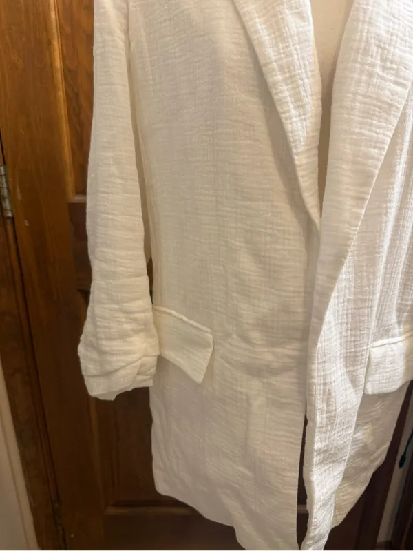 Nine West Ivory Textured Open-Front Blazer - Image 7