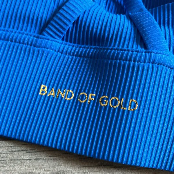 Band of gold blue ribbed sports bra - Image 3