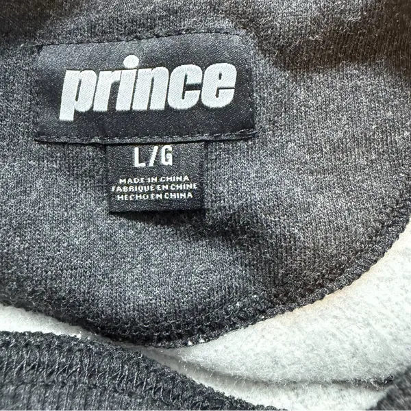Prince Match Point Cropped Sweatshirt Womens L NWT Charcoal Raw Hem Tennis - Image 6