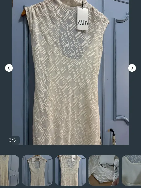 Zara White Cap-Sleeve Maxi Dress - Image 4