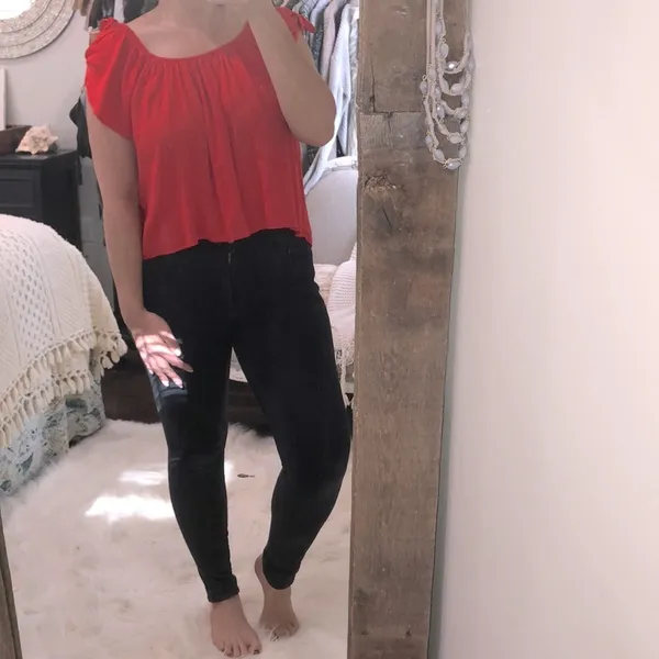 Altar'd State size small red boho tie sleeve top - Image 2