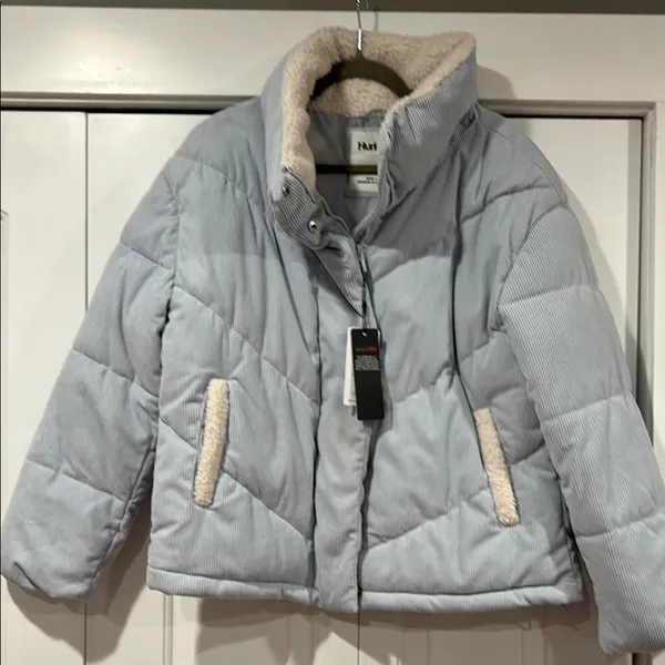 Hurley Blue Puffer‎ Jacket with Quilted Design large - Image 2