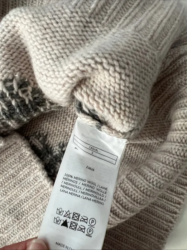 Baum und Pferdgarten ‘Cherika’ Wool Knit Rose Print Chunky Sweater S Gray - Image 7