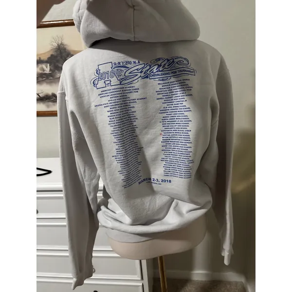 Arizona State‎ 2018 Cheerleading Pom Tournament Hoodie Gray Pink Sweatshirt - Image 2