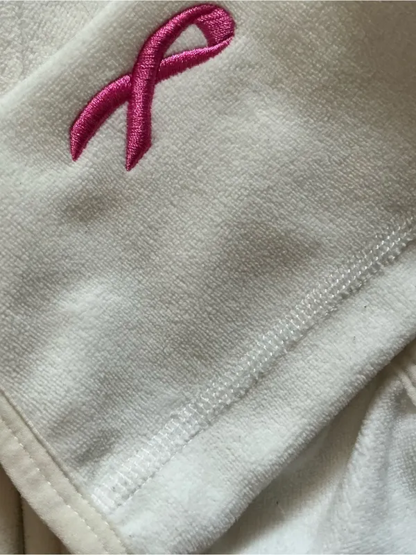 The north face fleece jacket white with pink breast cancer awareness ribbon S - Image 5