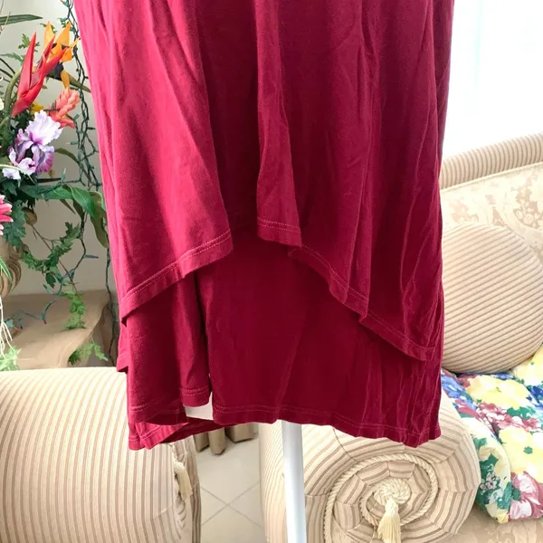 3/$15 Michael Stars Layerd Flowy Scoop Neck Tank Top Red - Image 4