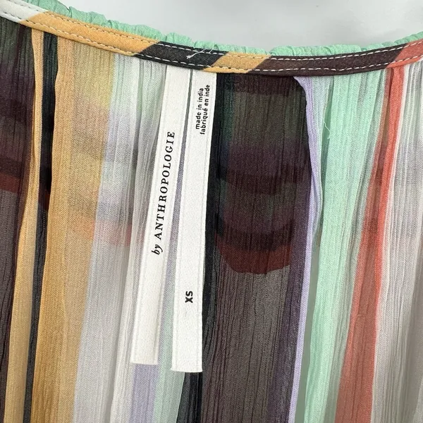 Anthropologie The Marais Printed Striped Chiffon Maxi‎ Dress Size XS Boho Chic - Image 10