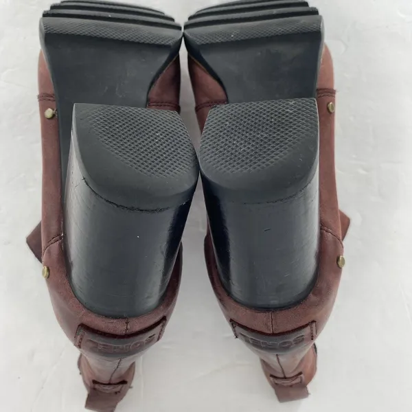 Sorel Addington Chelsea Boots Womens 10.5 Brown Waterproof Leather Heeled - Image 9