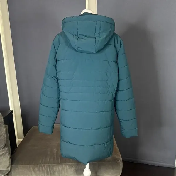 Swiss Tech Women’s Blue Green Puffer Jacket Hooded Quilted Design Size L 12/14 - Image 6