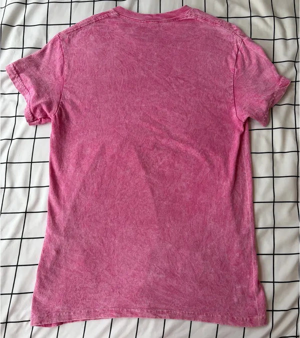 Pink And White Tie-Dyed Nirvana Graphic Tee Shirt, Size Small. - Image 4