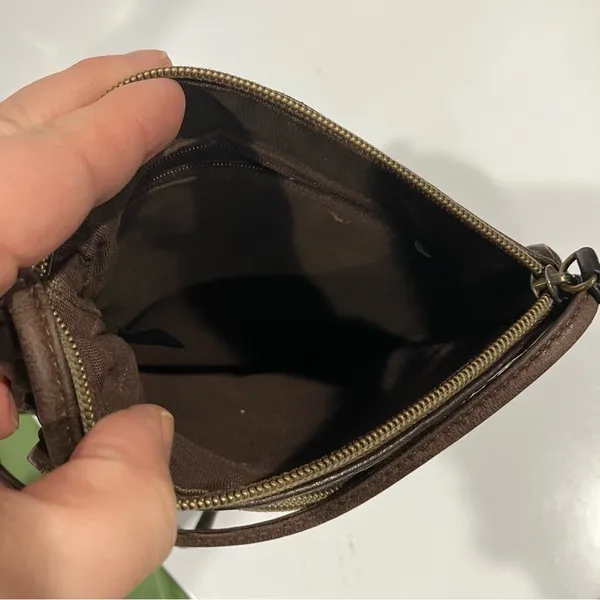 Vintage Fossil mini leather‎ crossbody bag brown - Image 7