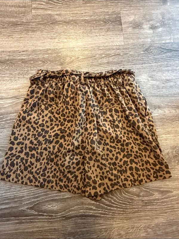 a new day High-Rise Leopard Print Tie-Waist Shorts in Camel - Image 3