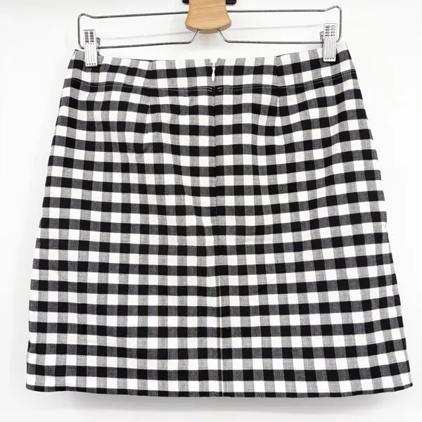 NWT LOFT Womens Black White Gingham Checkered Preppy A-Line Mini Skirt Size 2 - Image 7