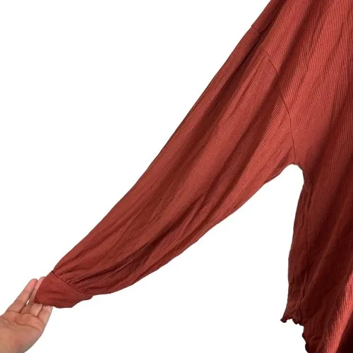 Free‎ People Shimmy Shake Top Cowboy Rust Orange Oversized Low Open Back Small - Image 2