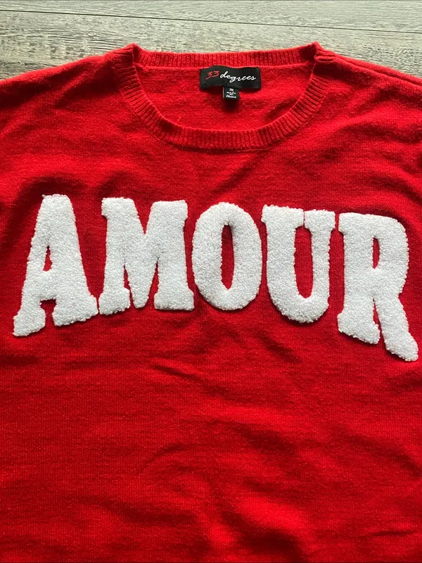 32 Degrees Amour Red Crewneck Sweater Womens Sz Medium - Image 3