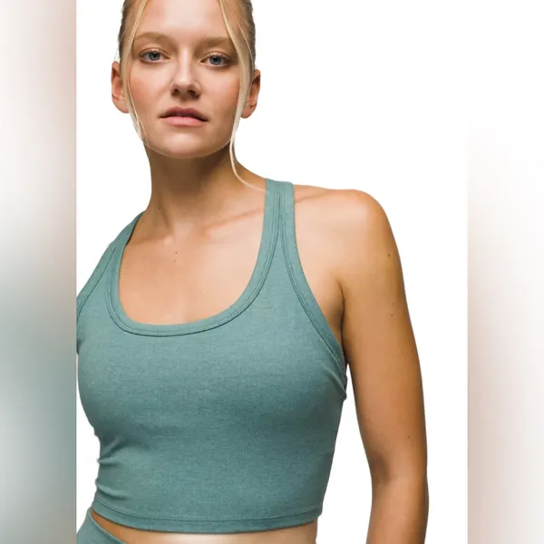 Prana Heavana Racerback Bralette Dusty Heather Large - Image 2