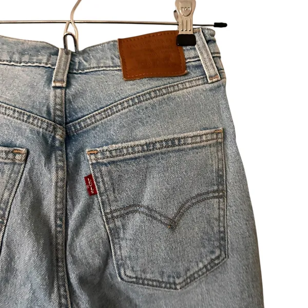LEVIS 70s High Rise Flare Distressed‎ Denim You and I Wash Sz 25 - Image 5